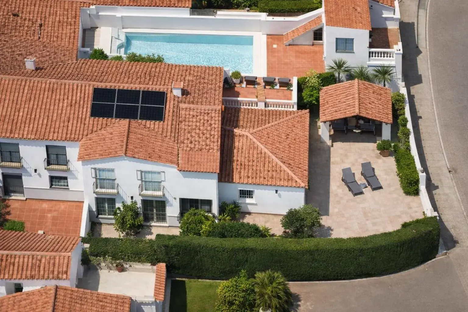 Bakgrund solcellsinstallation Cártama